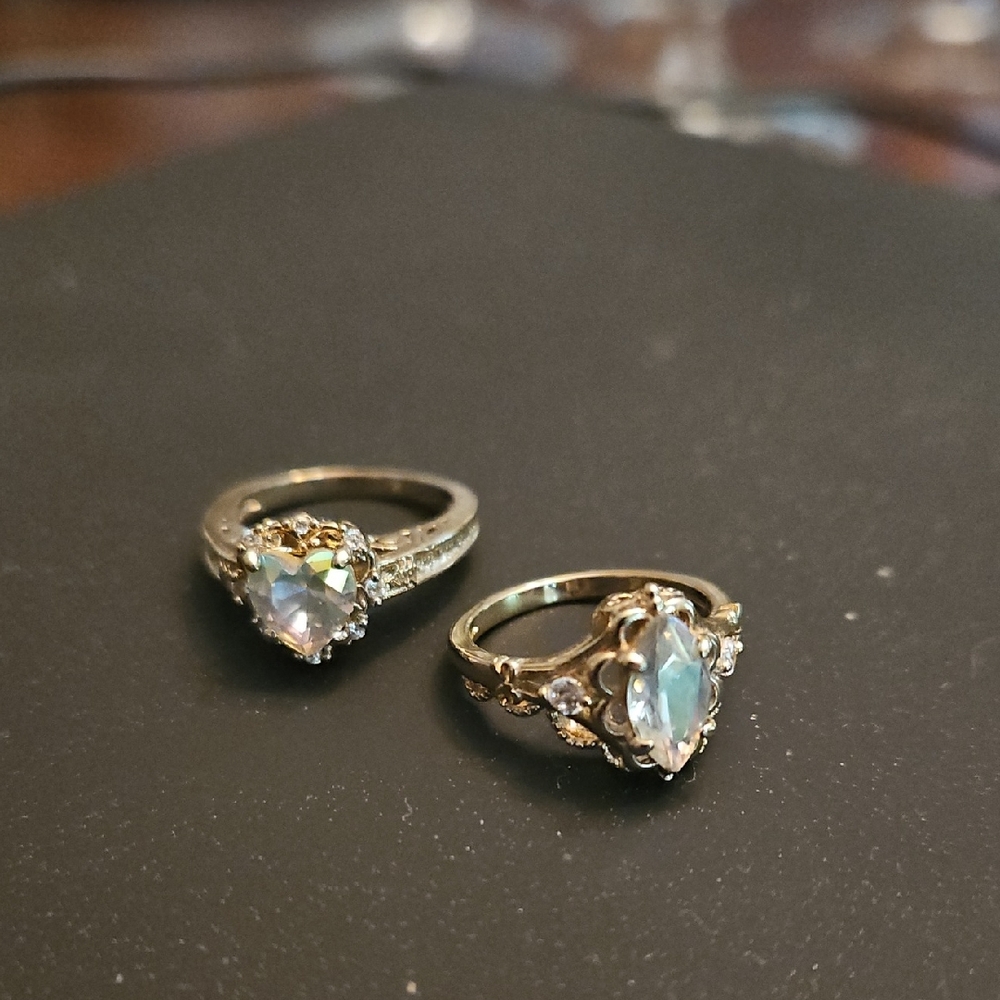 Fragrant Jewels Gold and Silver Heart Rings